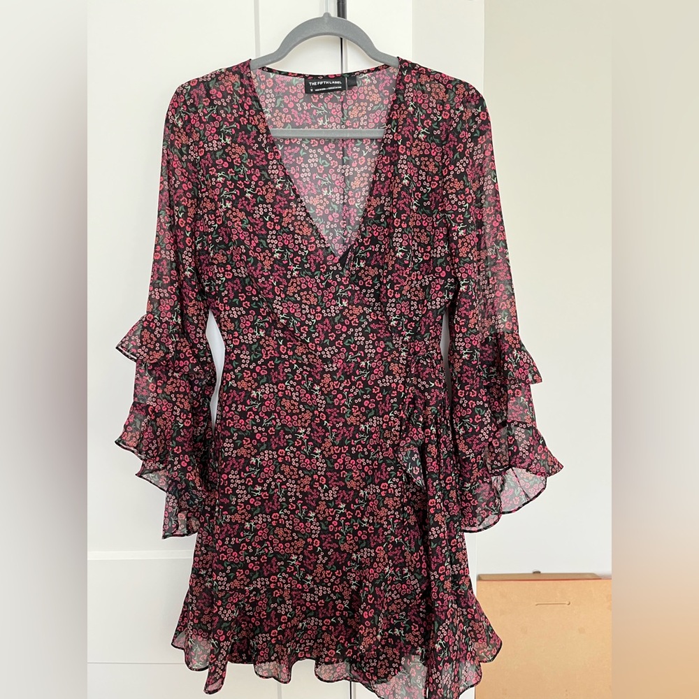 The Fifth Label Elective Ruffle Sleeve Floral Dress